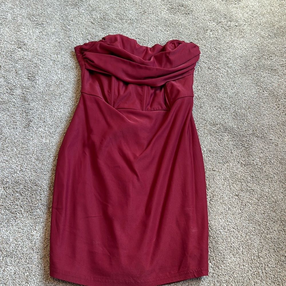 Burgundy mini dress